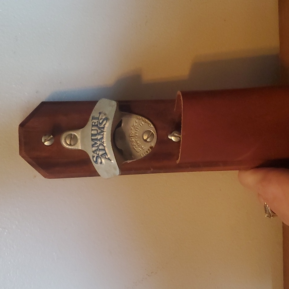 Samuel Adams wooden bottle opener